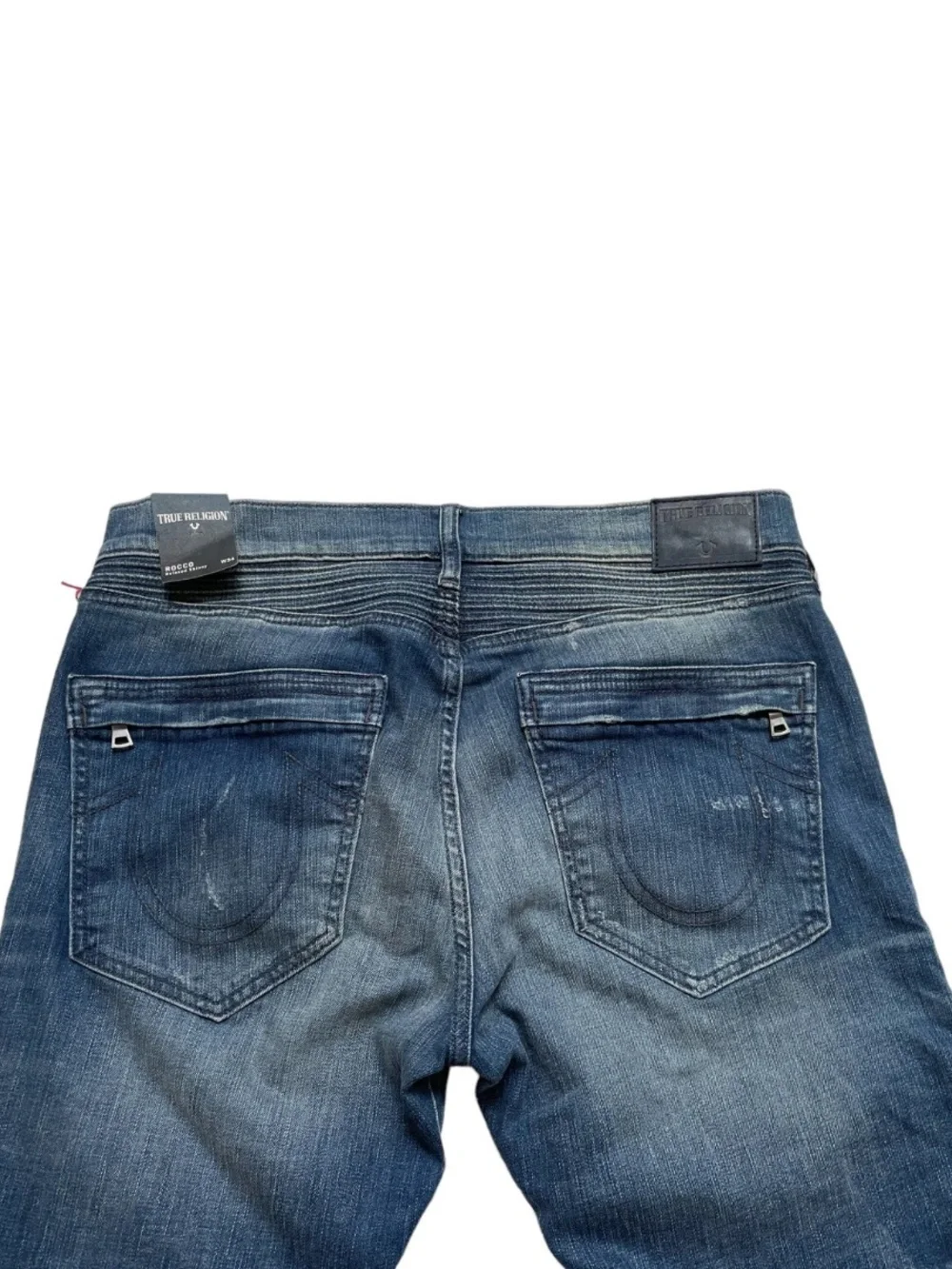 True Religion Mens Rocco Relaxed Skinny Classic Moto Jeans Sz 34